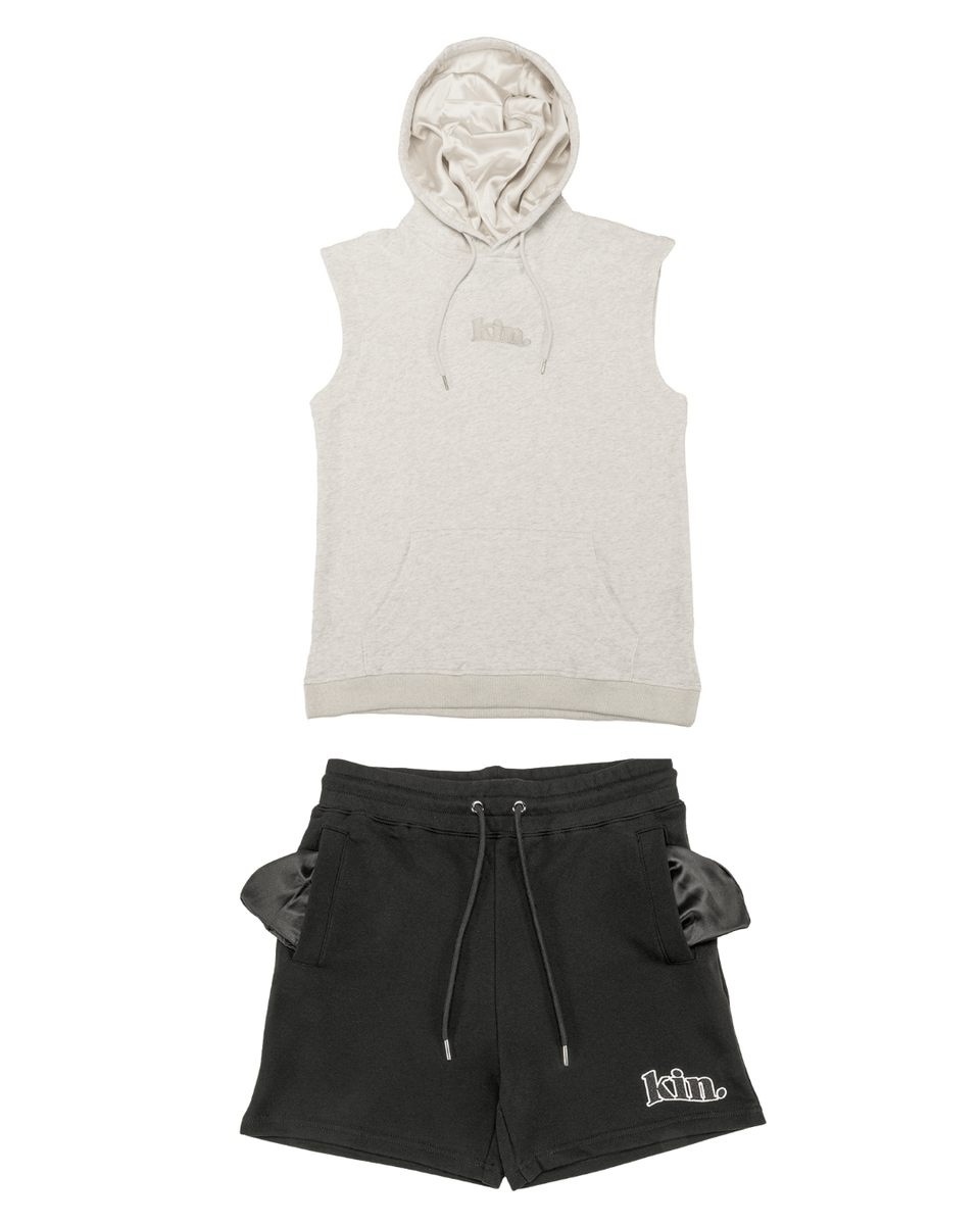 Sleeveless hoodie discount and shorts set