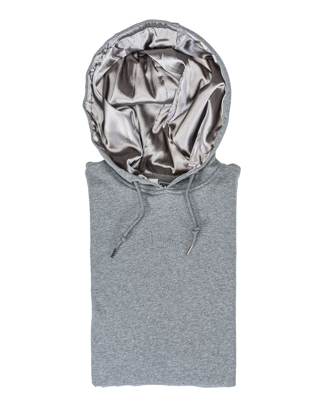 Cool Grey Thin Satin Lined Hoodie