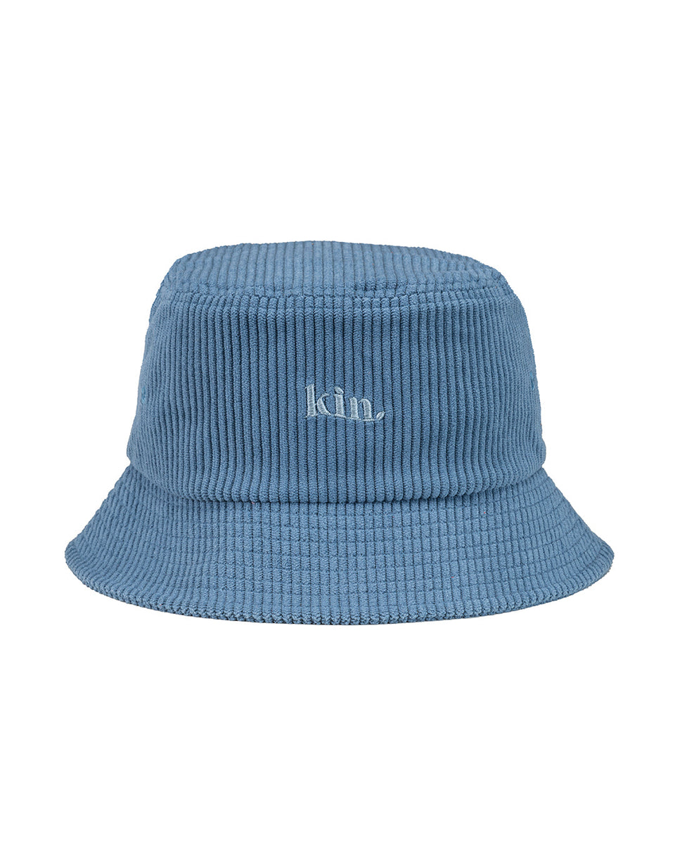 Kin Apparel Kids Blue Corduroy Satin Lined Bucket Hat Kids / Blue
