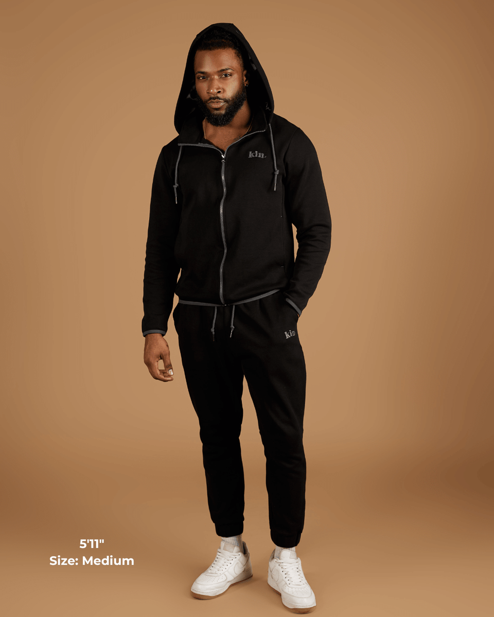 Black KIN Flex Zip Up Set