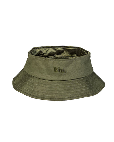 Green Puff Satin Lined Bucket Hat - KIN Apparel