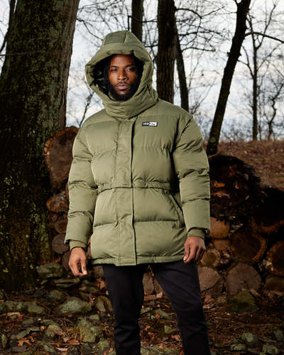 Green Chive Mid Utility Puffer - KIN Apparel