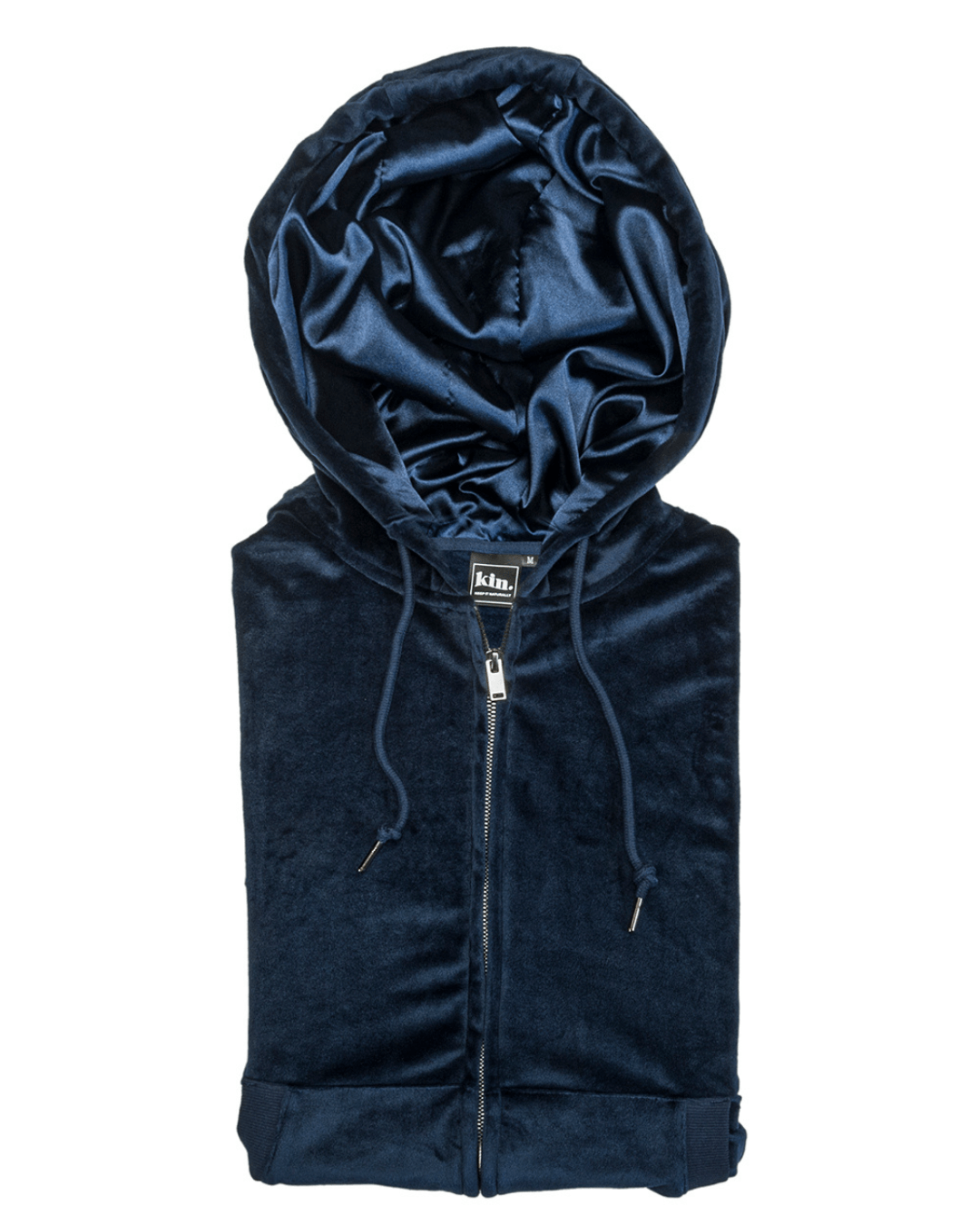 Blue velvet zip up hoodie sale