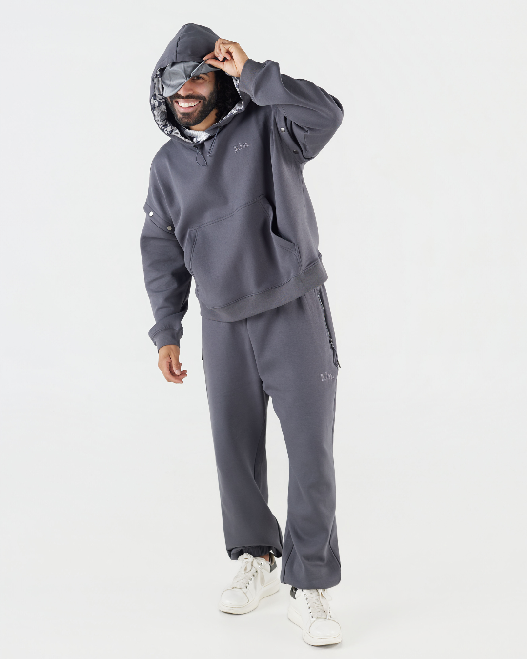 Charcoal Grey Satin Lined Unisex Travel Set