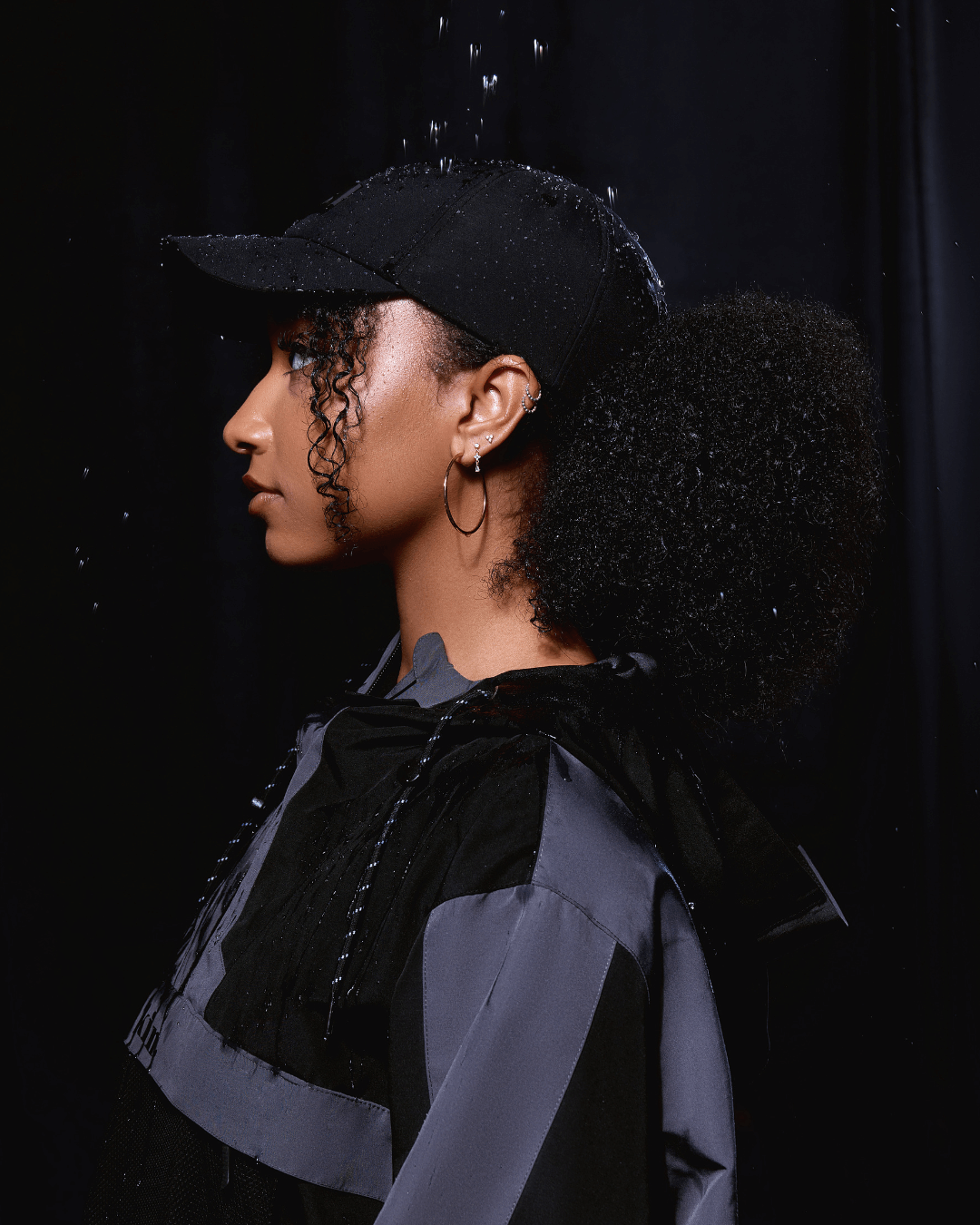 Black Waterproof Satin Lined Dad Hat
