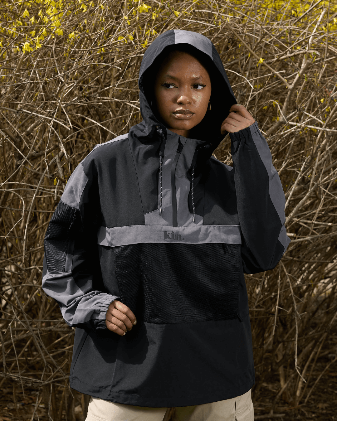 Black Satin Lined Windbreaker
