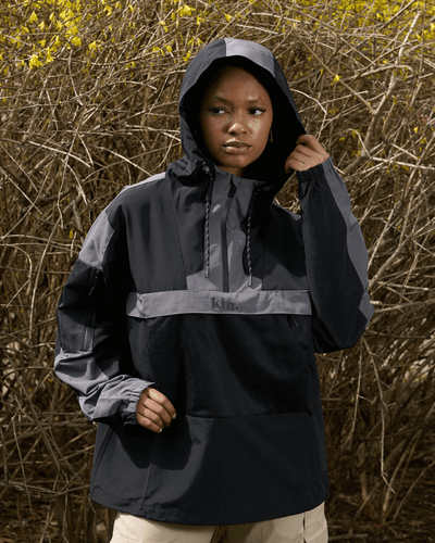 Black Satin Lined Windbreaker - KIN Apparel