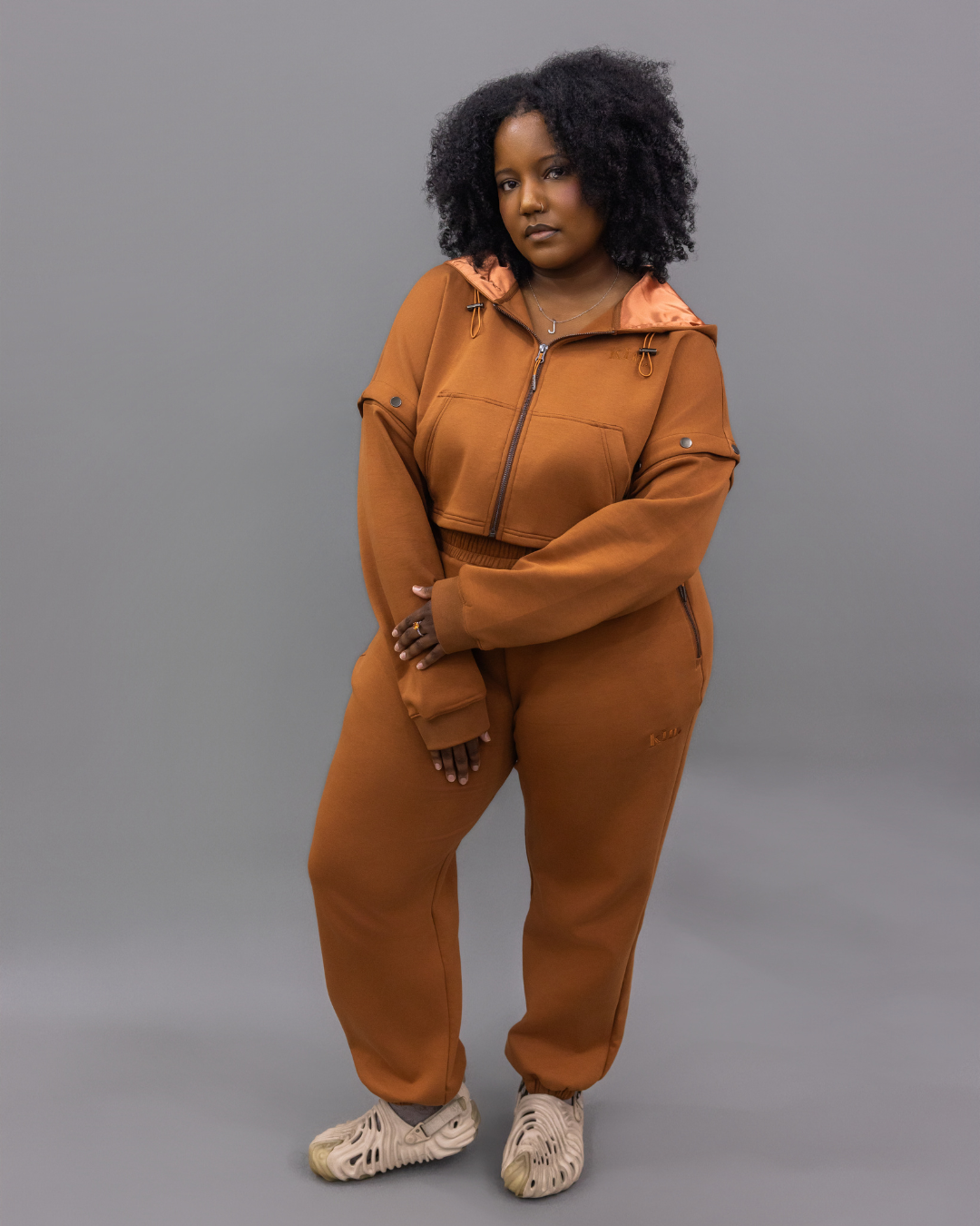 Brown Convertible Zip Up Travel Set