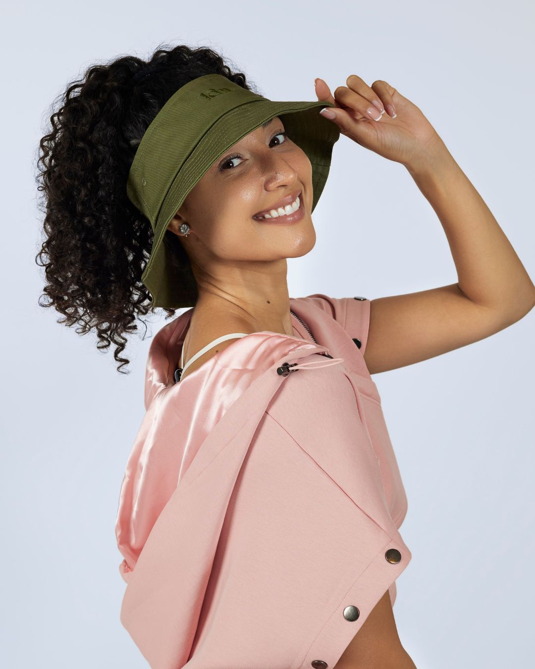 Green Satin Lined Sun Visor