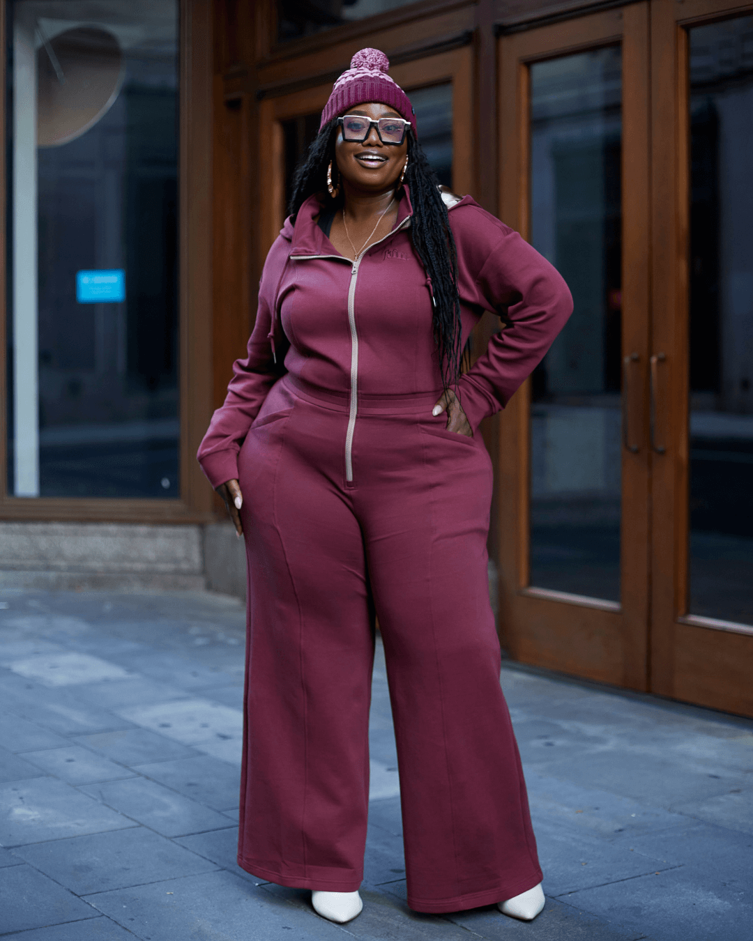Maroon Satin Lined Jumpsuit