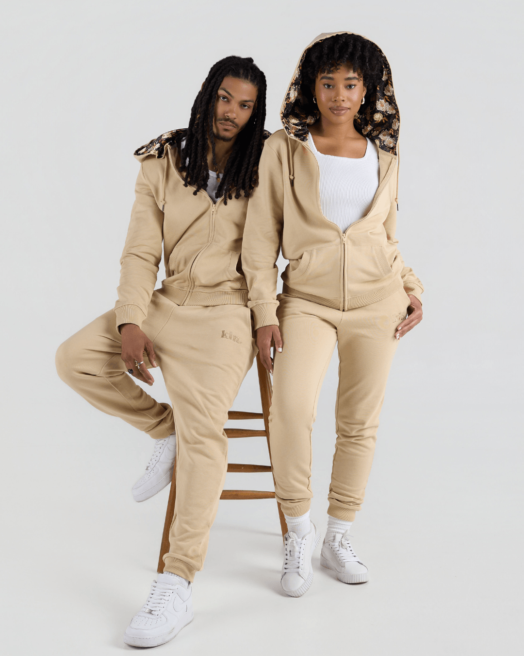 Desert Sand Thin Zip Up Set