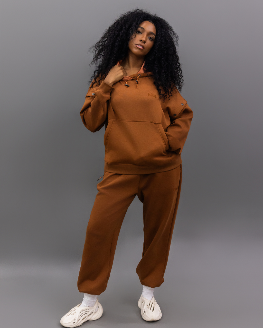 トップス drawstring sweat set-up / brown Amazon.com: Womens 2 Piece Outfits Drawstring Hoodies Sweatsuit
