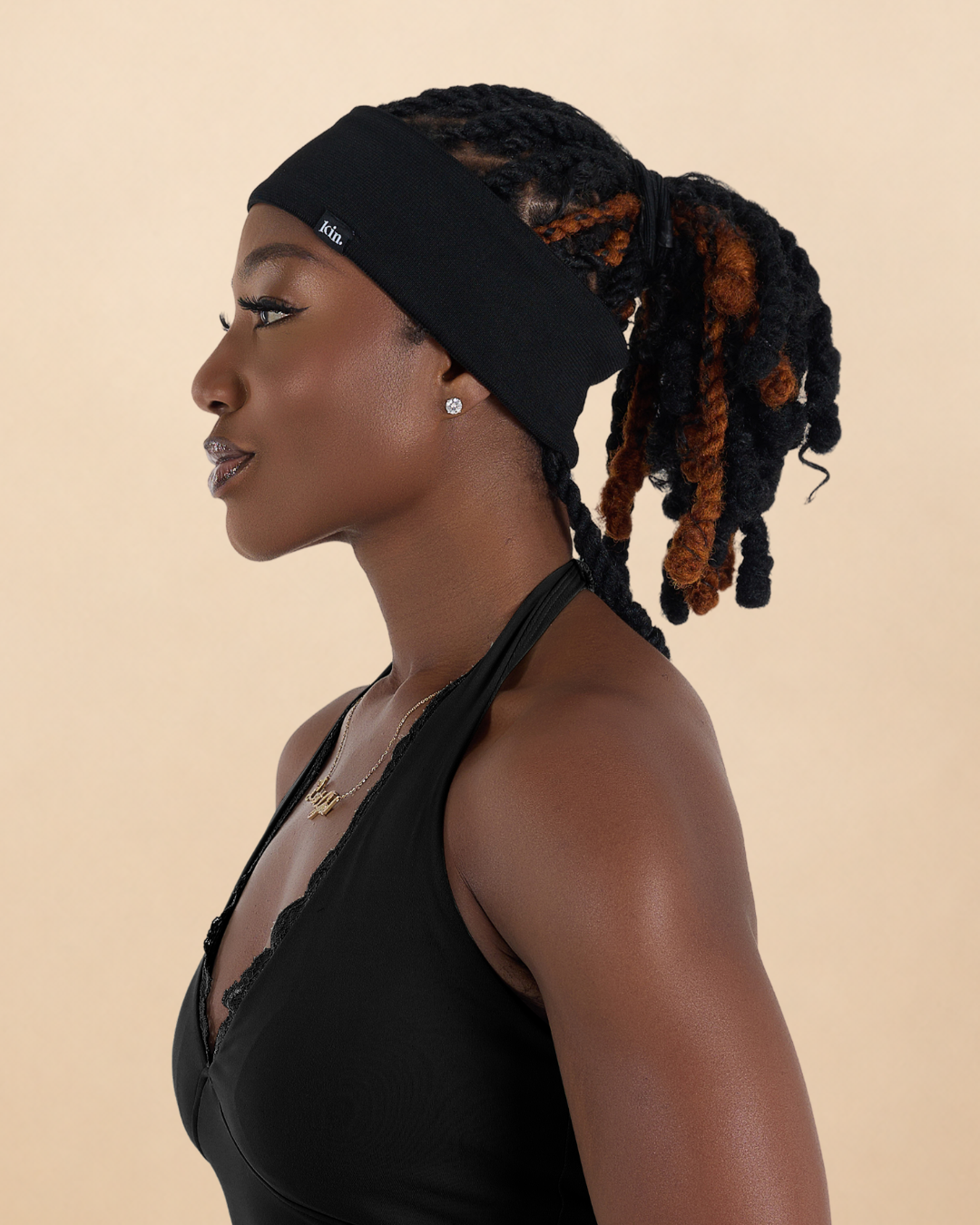 Black Satin Lined Headband Set of 3