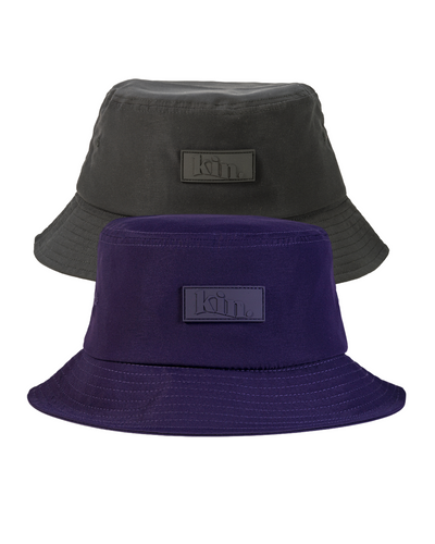 Black & Purple Bundle of 2 Waterproof Satin Lined Bucket Hats - KIN Apparel
