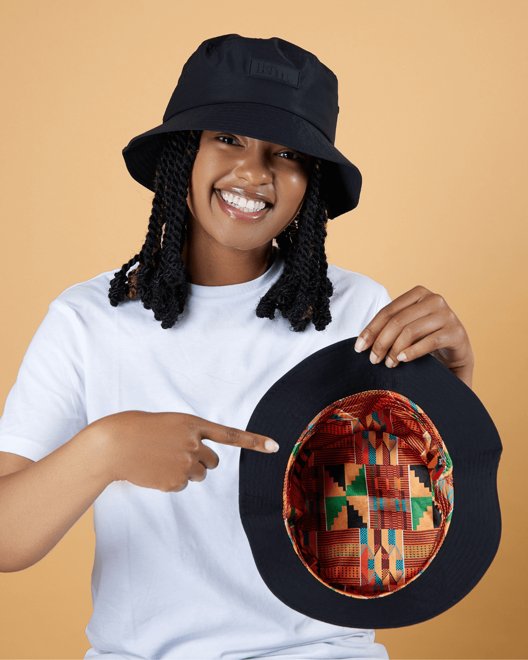 Black Waterproof Satin Lined Bucket Hat
