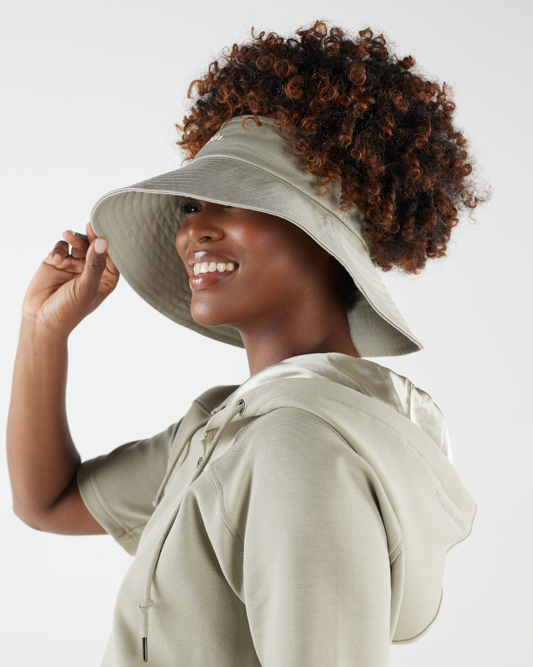 Light Green Satin Lined Wide Brim Sun Visor