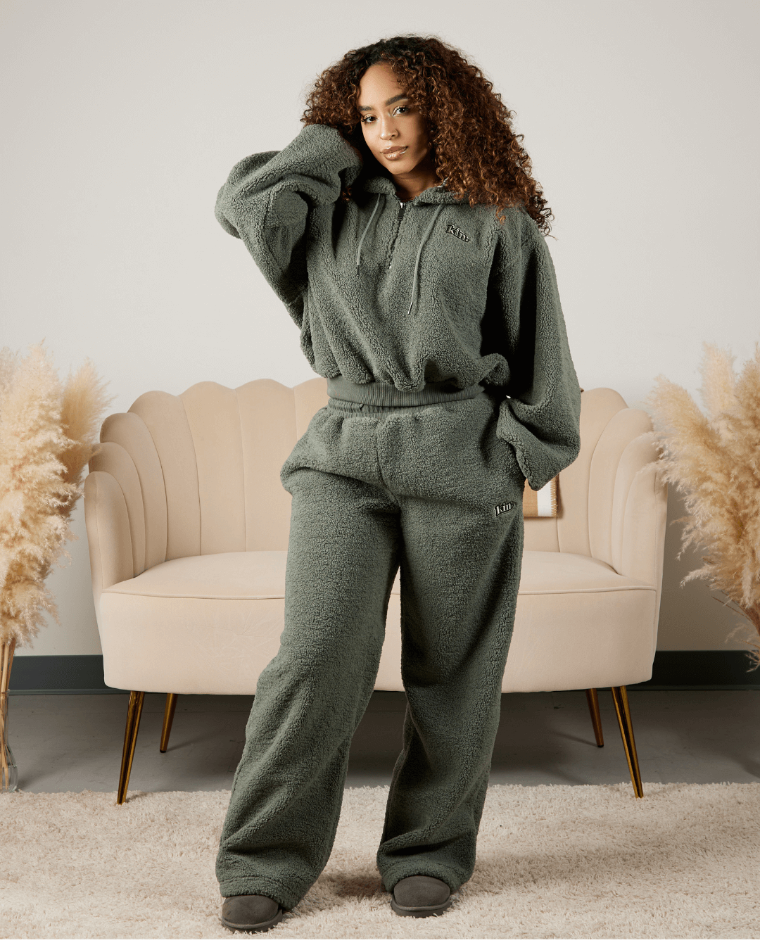 Cropped green hoodie clearance