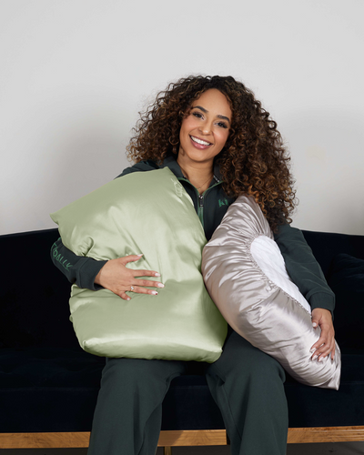 Sage Green Reversible Satin Bonnet Pillowcase - KIN Apparel