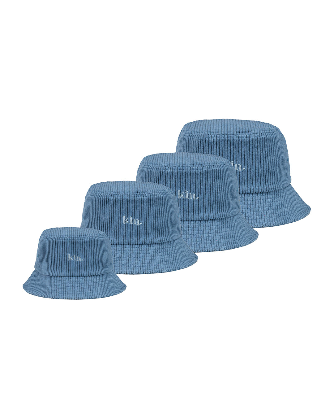 Kin Apparel Blue Corduroy Satin Lined Bucket Hat Average / Blue