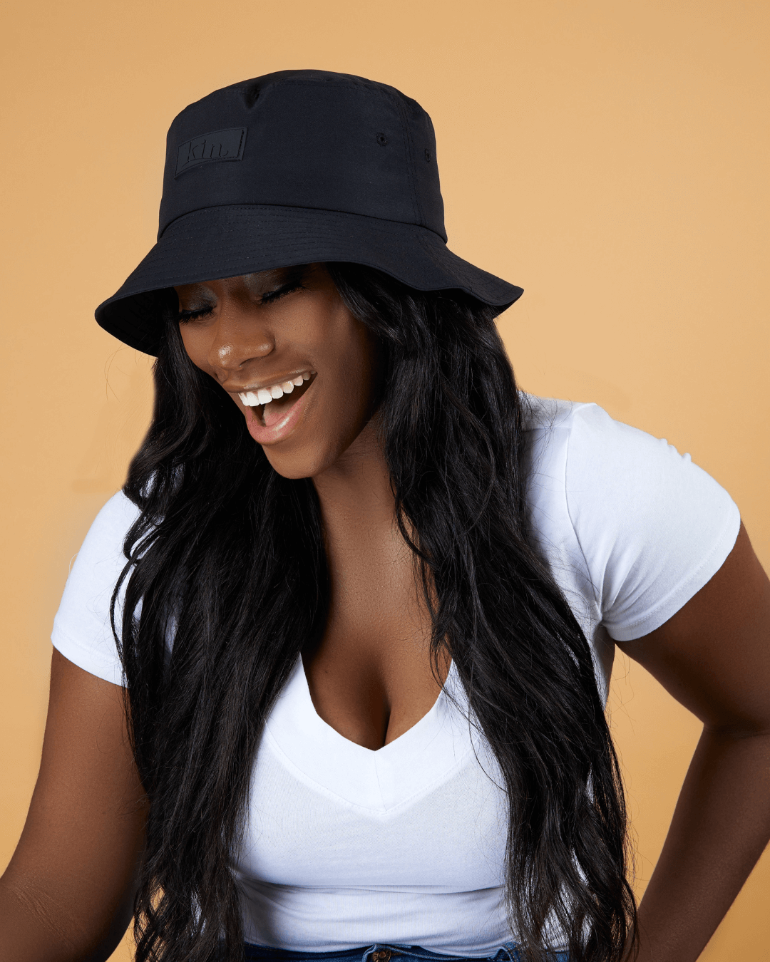 Black floppy brim hat shop