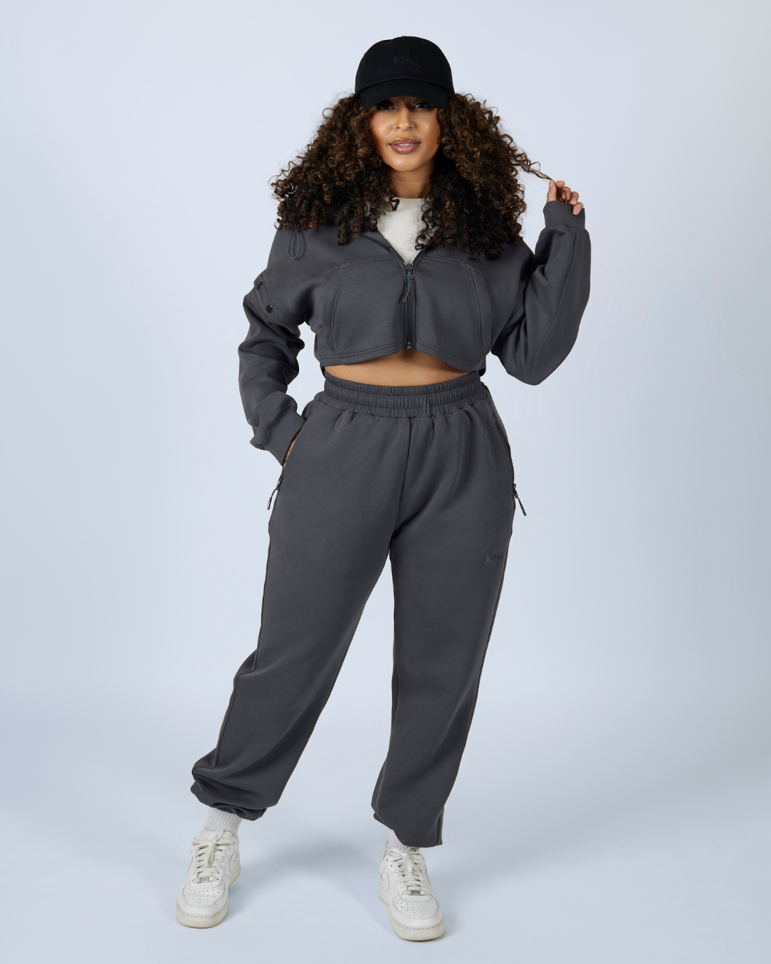Charcoal Grey Convertible Zip Up Travel Set