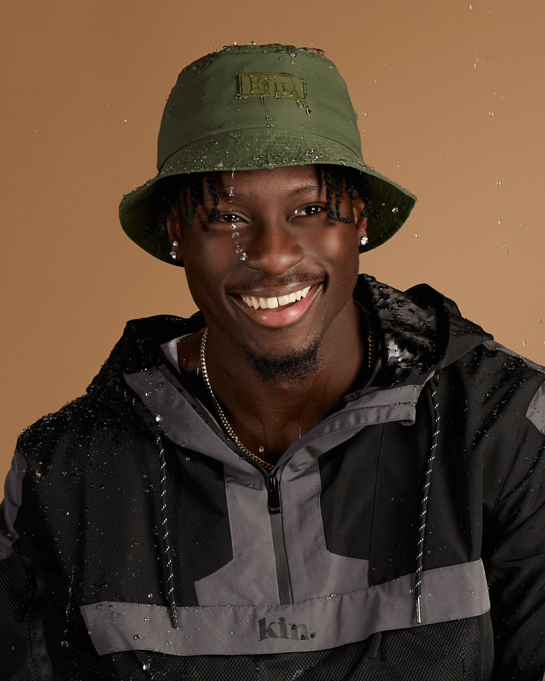 Green Waterproof Satin Lined Bucket Hat