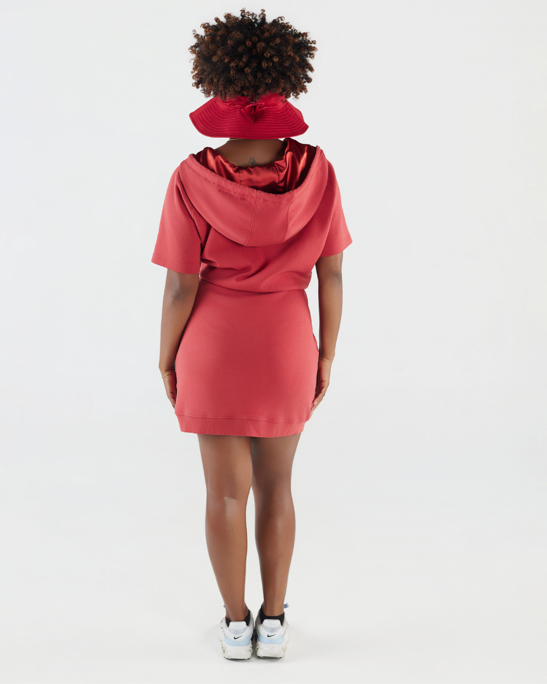 red dress with hood Quarter-Zip Drawstring Satin Lined Hoodie M / Red Color_Light Grayish Brown Pink Wedding Guest Dresses Your lace Extent:8