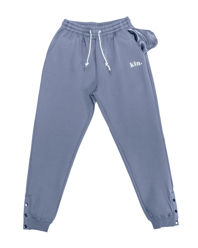 Blue Ankle Snap Joggers - KIN Apparel