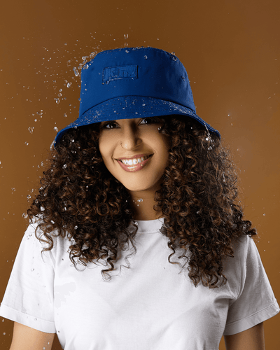 Blue Waterproof Satin Lined Bucket Hat - KIN Apparel