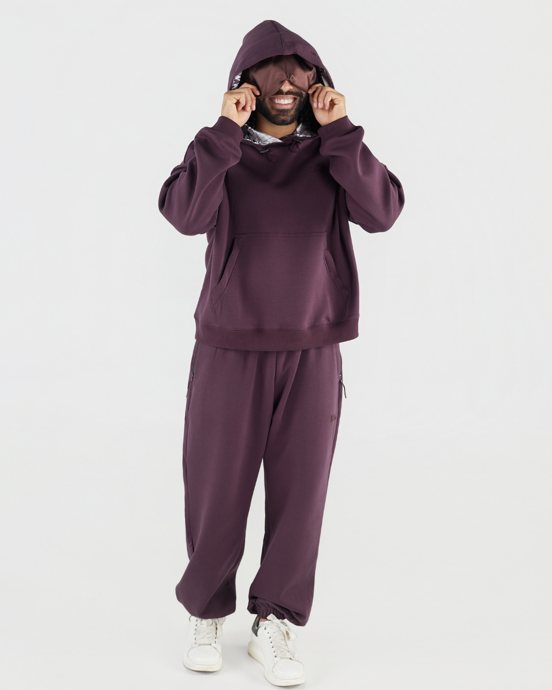 Deep Plum Satin Lined Unisex Travel Set