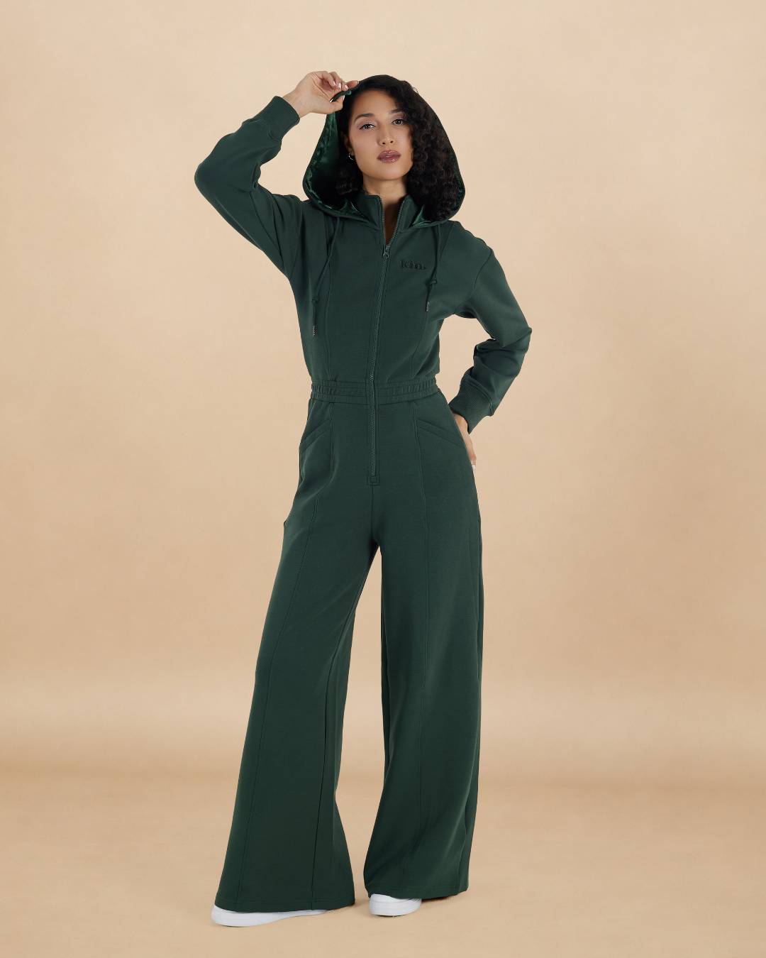 Forest Green Satin Lined Jumpsuit