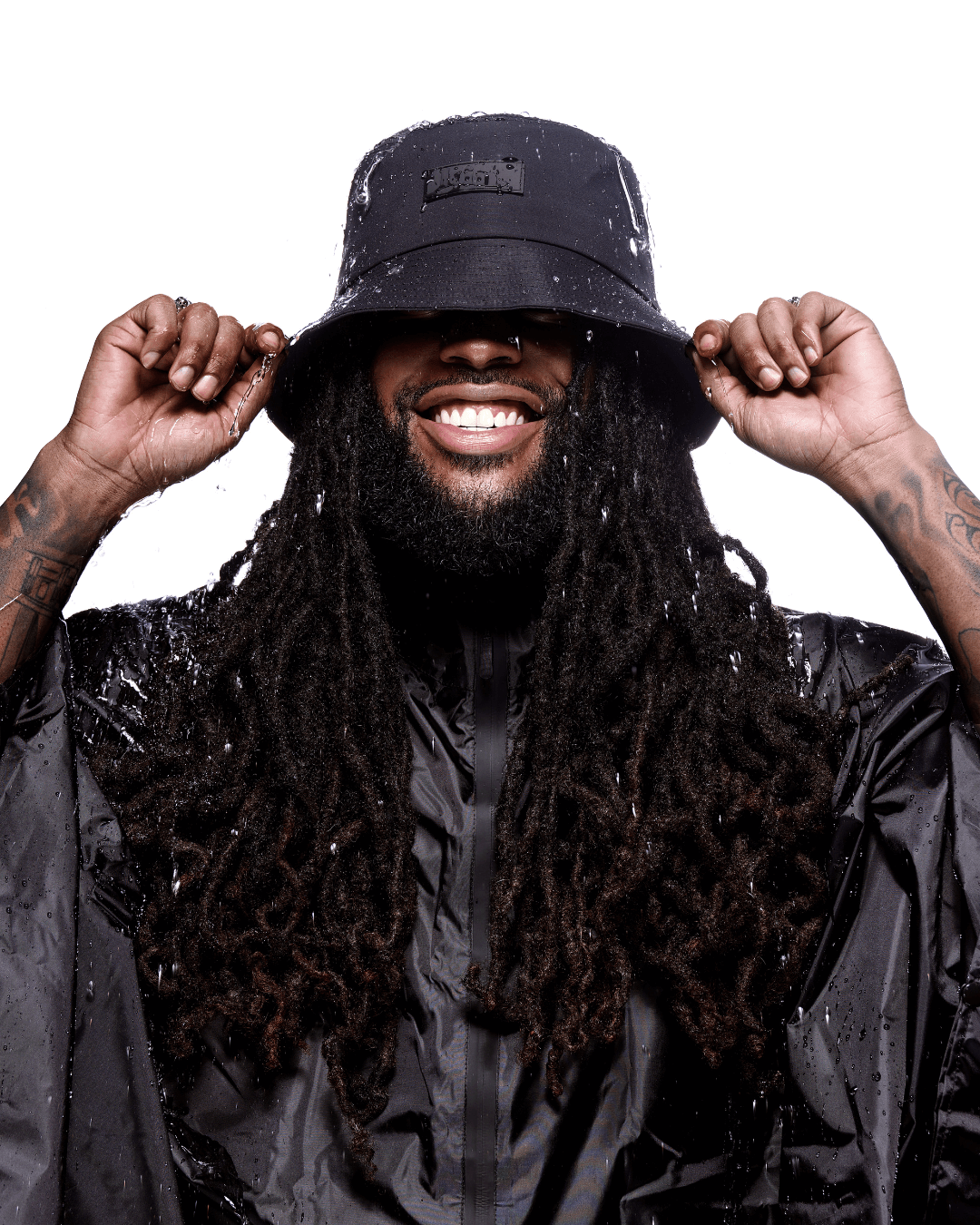 Black Waterproof Satin Lined Bucket Hat