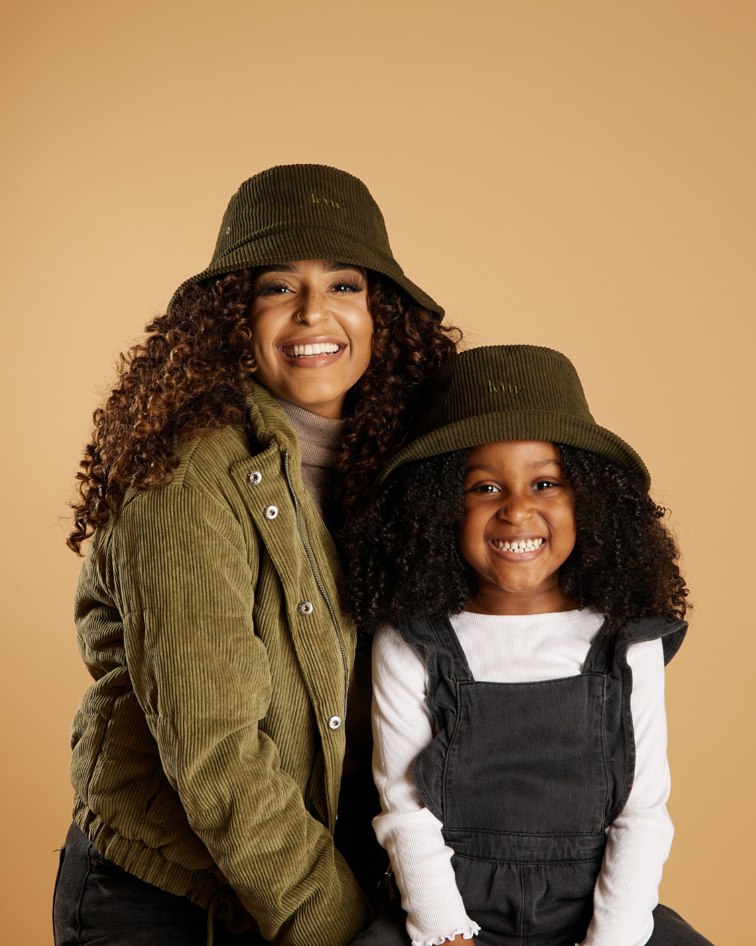 Kin Apparel Olive Green Corduroy Satin Lined Bucket Hat Small Green