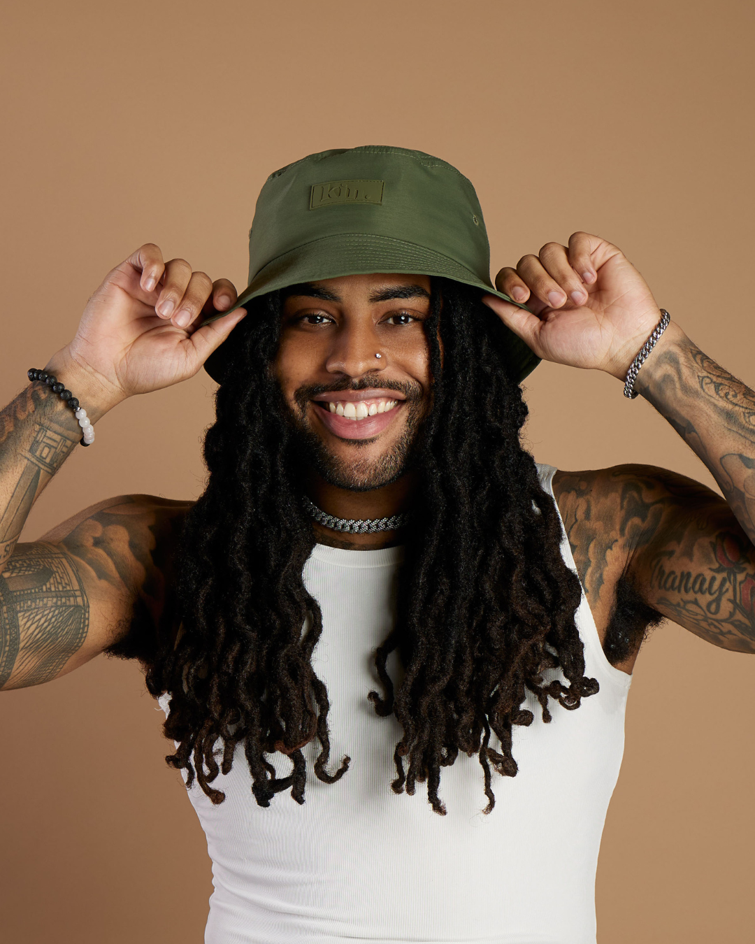 Green Waterproof Satin Lined Bucket Hat