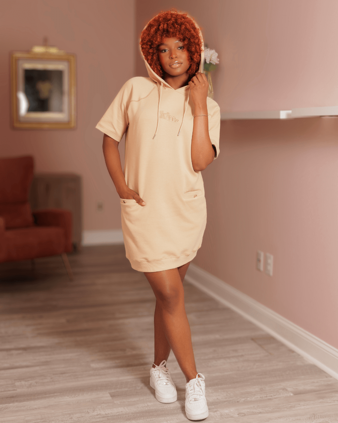 Tan Everyday Hoodie Dress KINApparel