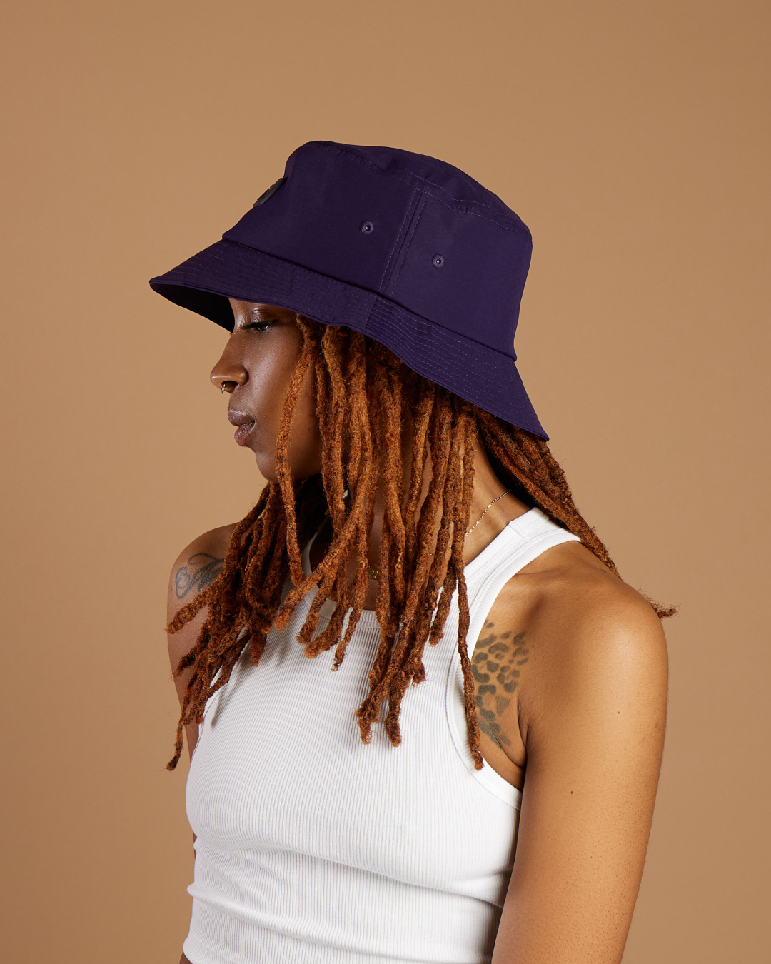 Purple Waterproof Satin Lined Bucket Hat