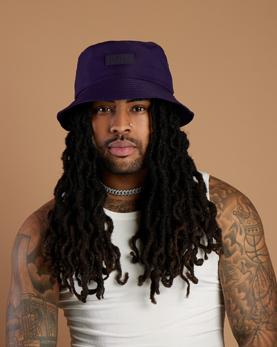 Purple Waterproof Satin Lined Bucket Hat - KIN Apparel