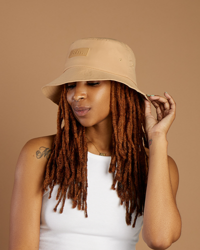 Tan Waterproof Satin Lined Bucket Hat - KIN Apparel