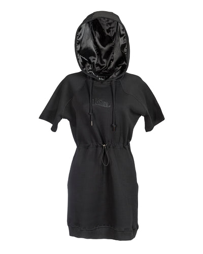 Black Adjustable Everyday Hoodie Dress - KIN Apparel