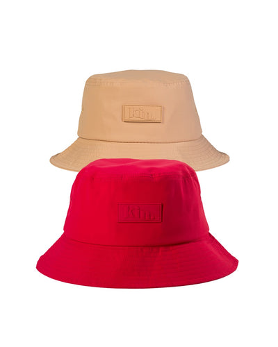 Tan & Red Bundle of 2 Waterproof Bucket Hats - KIN Apparel