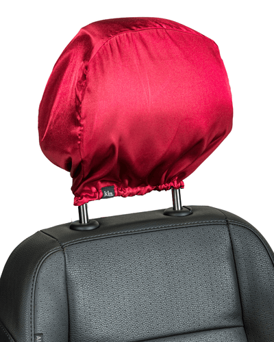 Red Satin Car Headrest Cover (Pack of 2) - KIN Apparel